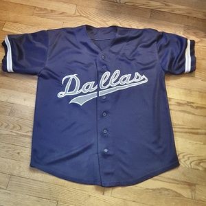 Dallas Navy Blue Button Short Sleeve Jersey